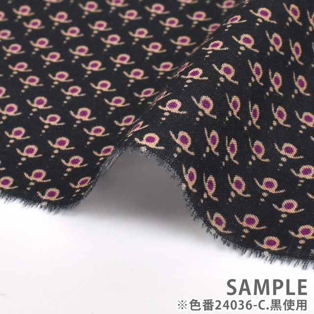 生地 イペカ ヴィオレット レーヨンPT 小花柄(34-1708) 24036-A.茶 99Zz99_