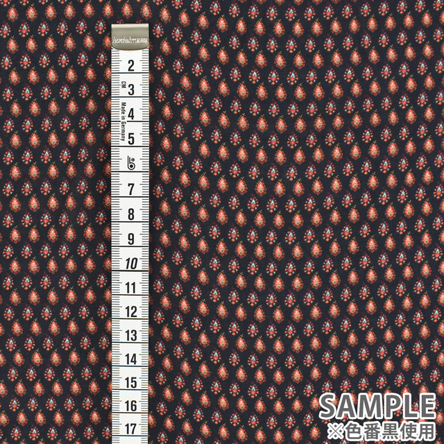 生地 イペカ ヴィオレット レーヨンPT エスニック柄(34-1708) 86924-C.ブラック 99Zz99_