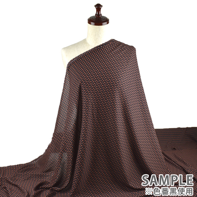 生地 イペカ ヴィオレット レーヨンPT エスニック柄(34-1708) 86924-C.ブラック 99Zz99_