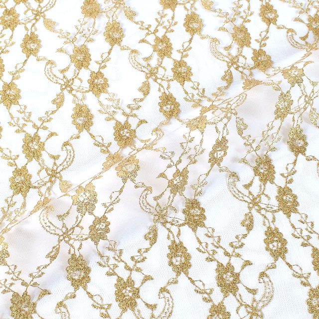 生地 ラメラッセルレース(3618G) 2.白×ゴールド 10Ac04_