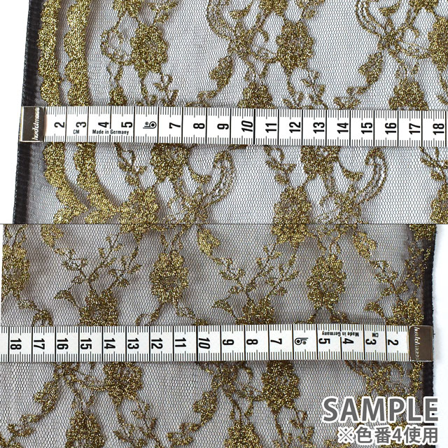 生地 ラメラッセルレース(3618G) 2.白×ゴールド 10Ac04_