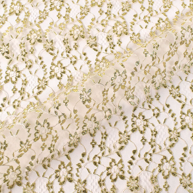 生地 ラメチュールラッセル(3637G) 2.白×ゴールド 10Ac04_