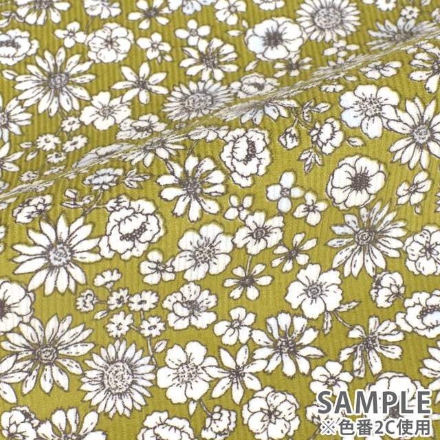 生地 21W コーデュロイプリント(38085) 2B.水色 99Zz99_