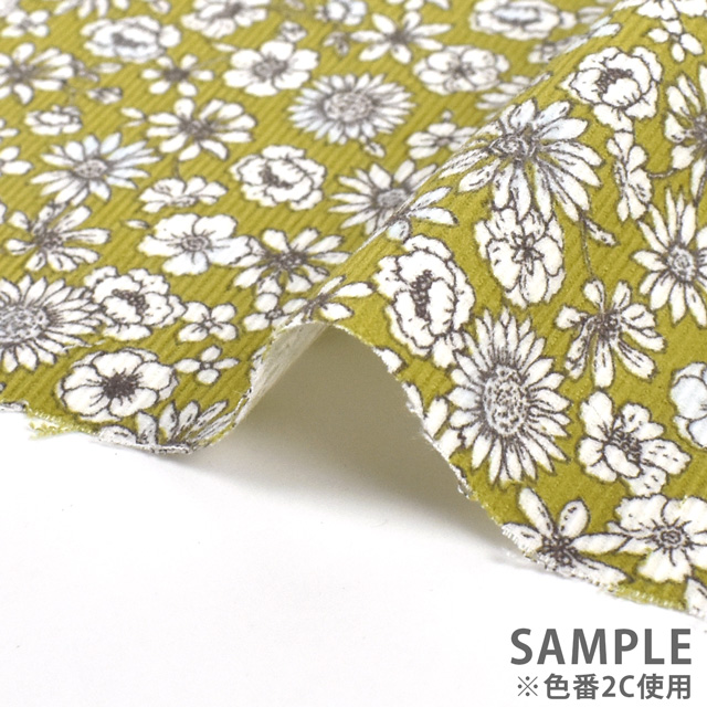 生地 21W コーデュロイプリント(38085) 2B.水色 99Zz99_