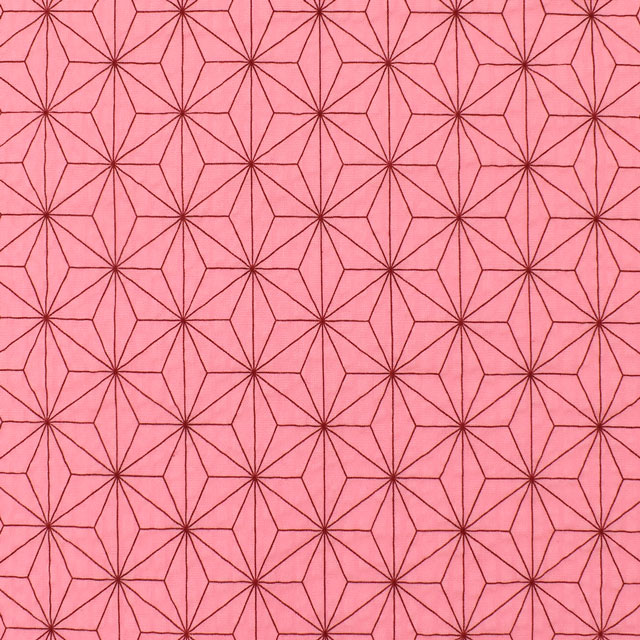 生地 和風リップルプリント 麻の葉(38091) ピンク 99Zz99_