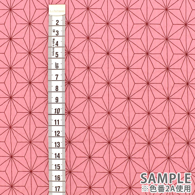 生地 和風リップルプリント 麻の葉(38091) ピンク 99Zz99_