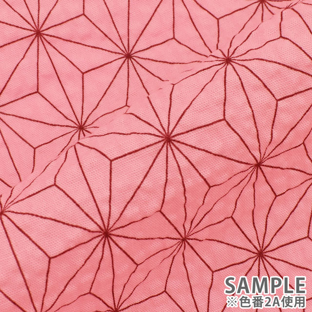生地 和風リップルプリント 麻の葉(38091) ピンク 99Zz99_