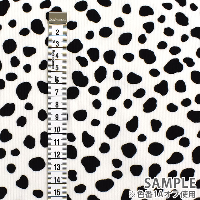 生地 21W コーデュロイプリント ダルメシアン(38107) 1B.キャメル 09Bl24_