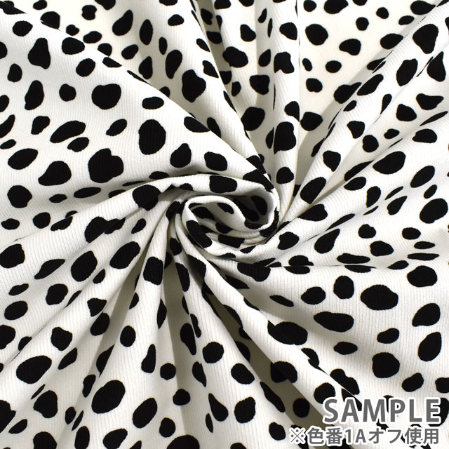 生地 21W コーデュロイプリント ダルメシアン(38107) 1B.キャメル 09Bl24_