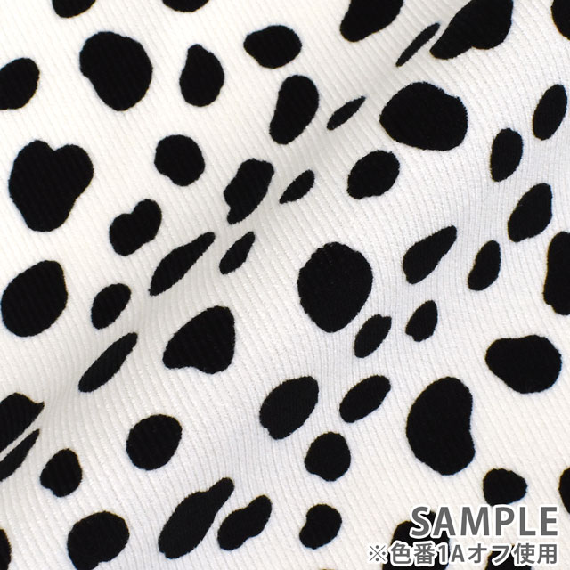 生地 21W コーデュロイプリント ダルメシアン(38107) 1B.キャメル 09Bl24_