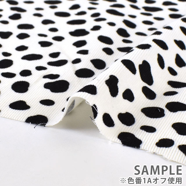 生地 21W コーデュロイプリント ダルメシアン(38107) 1B.キャメル 09Bl24_