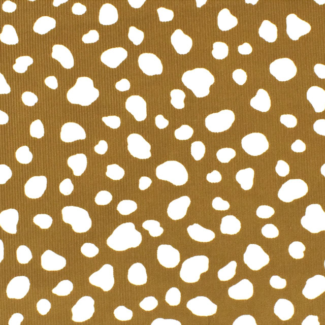 生地 21W コーデュロイプリント ダルメシアン(38107) 1B.キャメル 09Bl24_