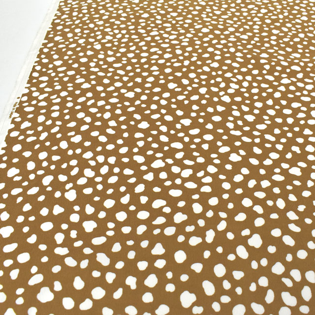 生地 21W コーデュロイプリント ダルメシアン(38107) 1B.キャメル 09Bl24_