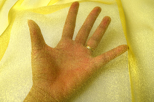 オーガンジー生地 スパーククレポン(468) 16.黄色 10Bg10_