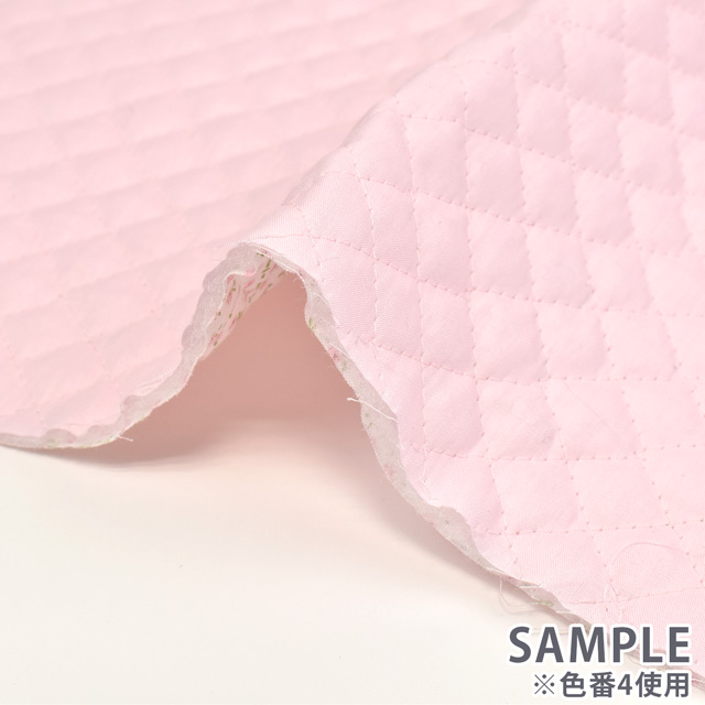 キルティング生地 リバーシブルキルト 無地×小花(4800) 1.キナリ(カス残し)×赤小花 09Bi20_