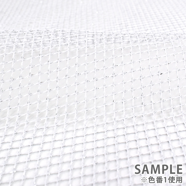 生地 ラメメッシュ(481) 10.黒×ゴールド 10Bk15_