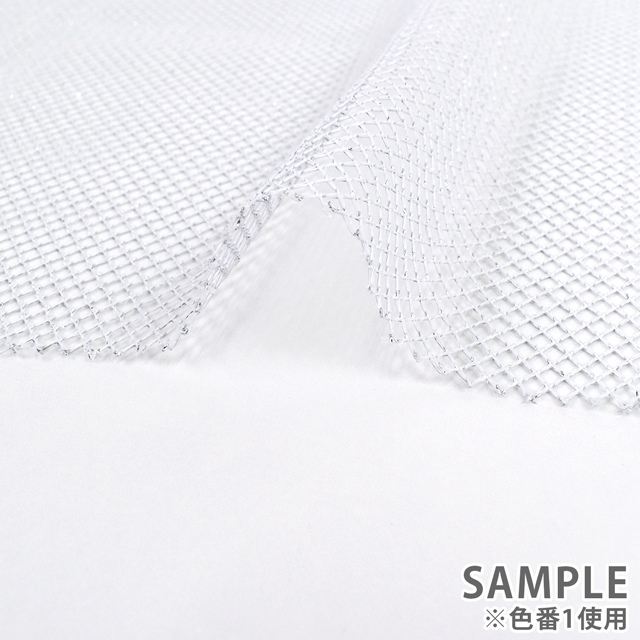 生地 ラメメッシュ(481) 10.黒×ゴールド 10Bk15_