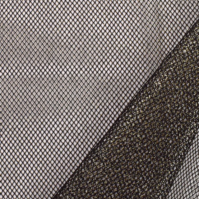 生地 ラメメッシュ(481) 10.黒×ゴールド 10Bk15_