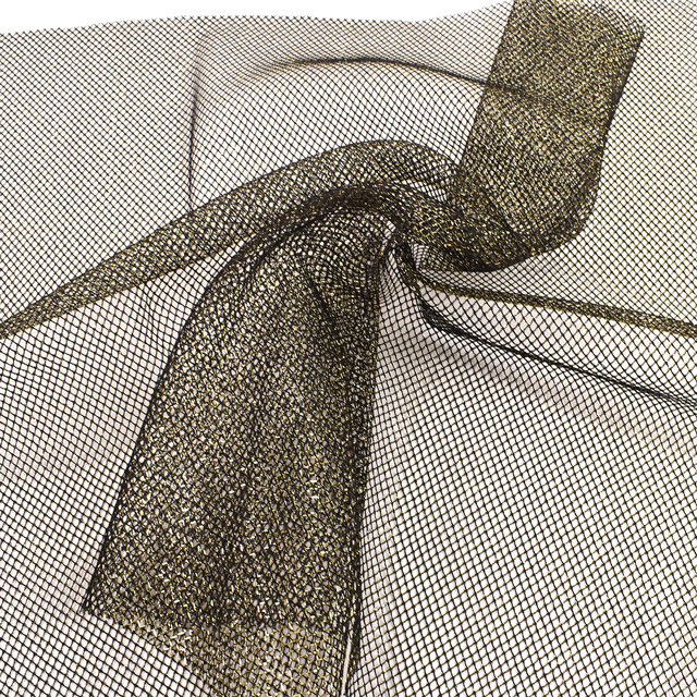 生地 ラメメッシュ(481) 10.黒×ゴールド 10Bk15_