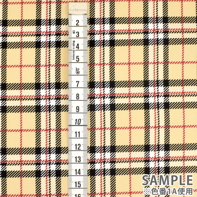 生地 ツイルチェックプリント(5000) 1A.ベージュ 09Bk22_