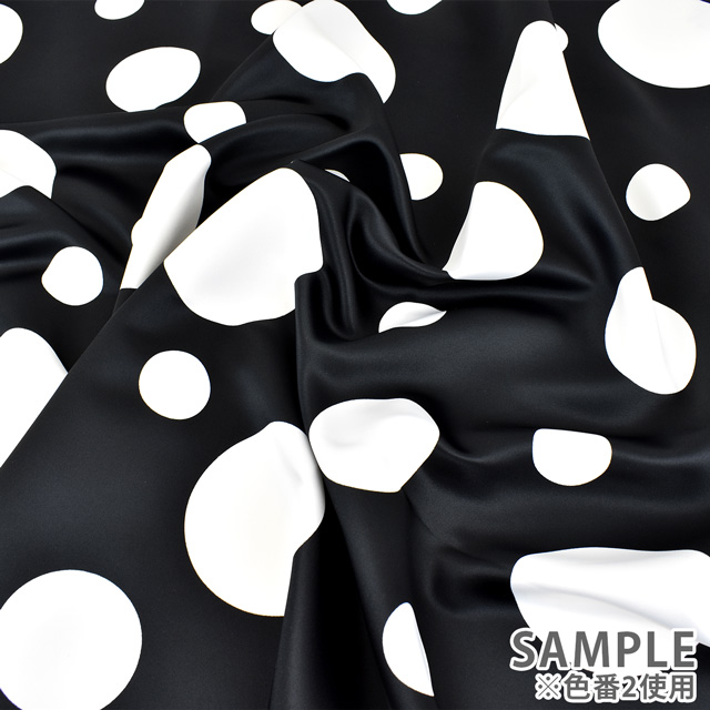 サテン生地 BUBBLE(500774) 2.ブラック 10Ae08_