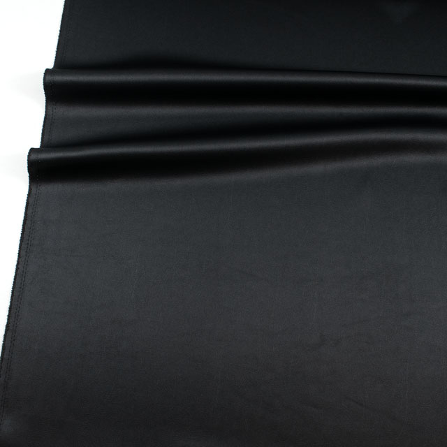 生地 オルフェス/レザー調サテン(50550) OF08.ブラック 10Ae08_