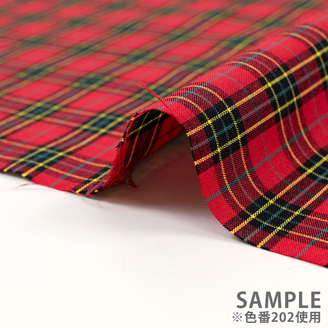 生地 40s先染めタータン(51010) 202.赤×黒系ライン 09Bk22_