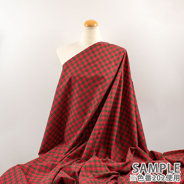 生地 40s先染めタータン(51010) 202.赤×黒系ライン 09Bk22_