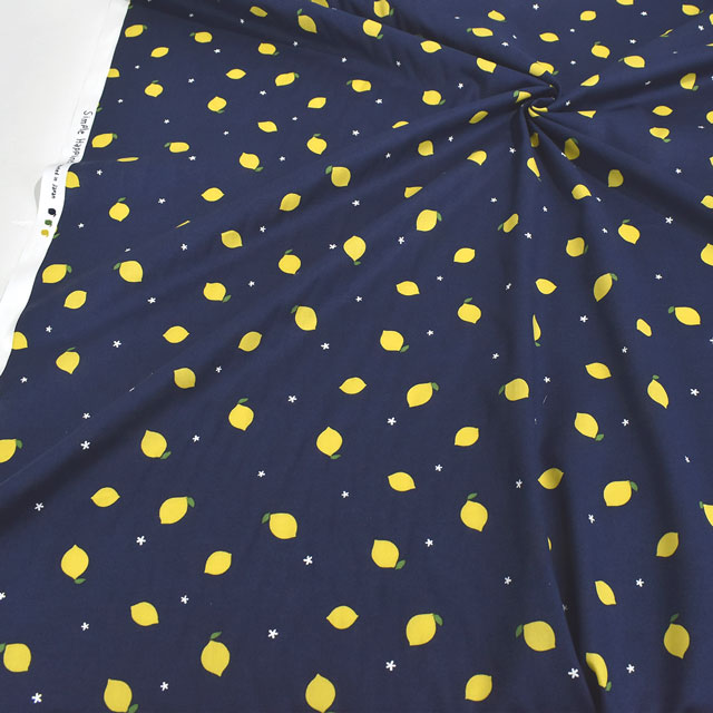 生地 スケアプリント レモン(54000) 4D.ブラック 99Zz99_