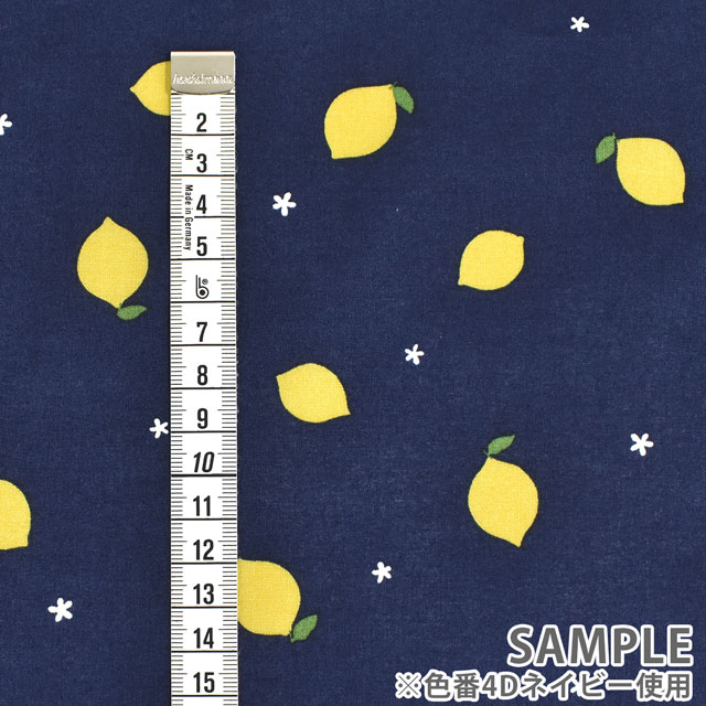 生地 スケアプリント レモン(54000) 4D.ブラック 99Zz99_