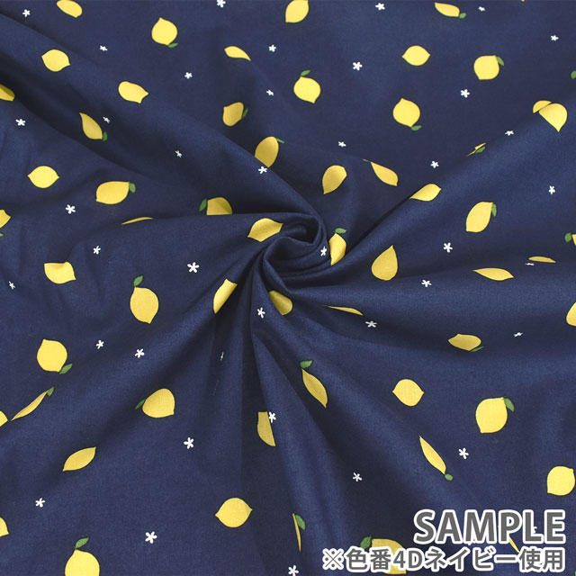 生地 スケアプリント レモン(54000) 4D.ブラック 99Zz99_