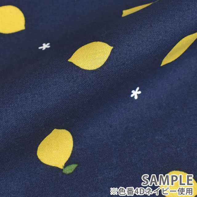 生地 スケアプリント レモン(54000) 4D.ブラック 99Zz99_