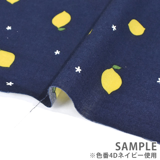 生地 スケアプリント レモン(54000) 4D.ブラック 99Zz99_