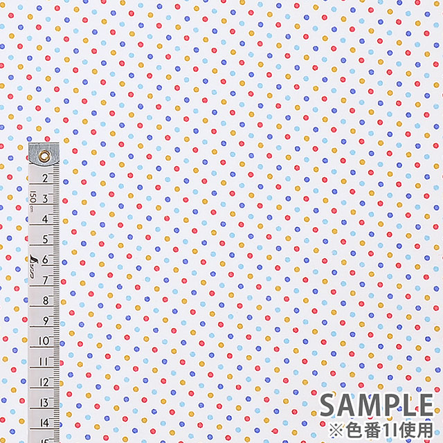 生地 スケアプリント 水玉(55200) 1K.マルチカラーC 09Bk23_