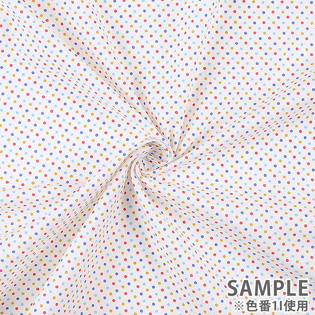 生地 スケアプリント 水玉(55200) 1K.マルチカラーC 09Bk23_