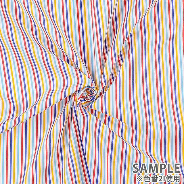 生地 スケアプリント ストライプ(55200) 2J.マルチカラーB 09Bk23_