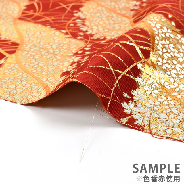 金襴生地 錦林三丁 桜林(5560) 56.緑 09Bh18_