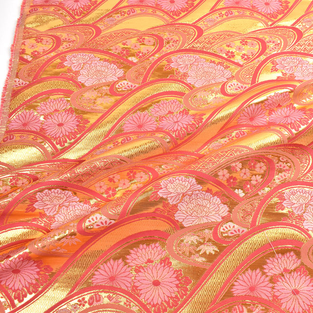 金襴生地 錦林三丁 菊(5592-A-2) ピンク 09Bh18_