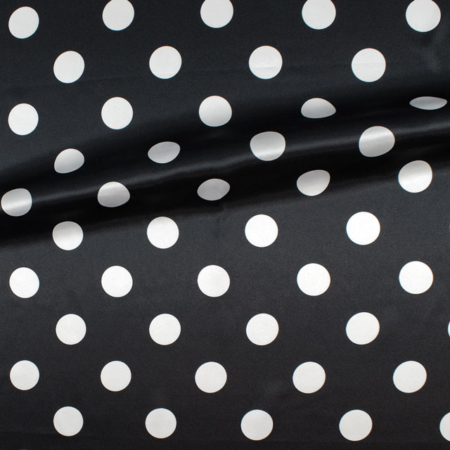 生地 水玉サテン(170606) 1.BK 10Af09_