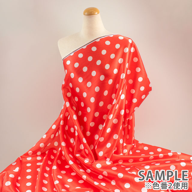 生地 水玉サテン(170606) 1.BK 10Af09_