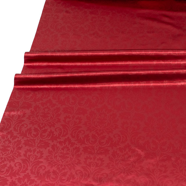 生地 エンボスオーナメントサテン(203093) 17.ボルドー 10Af09_