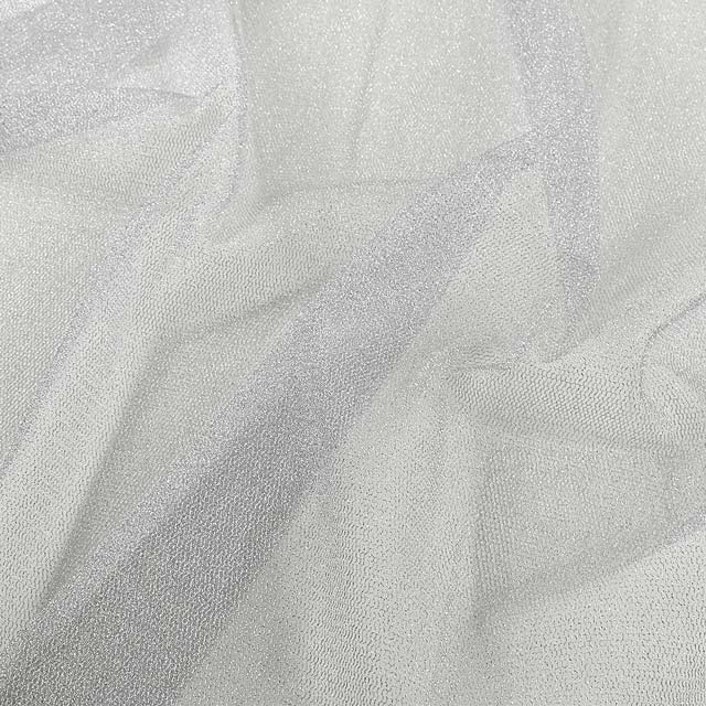 生地 ラメWチュール(614) 1.白×シルバーラメ 10Aa01_