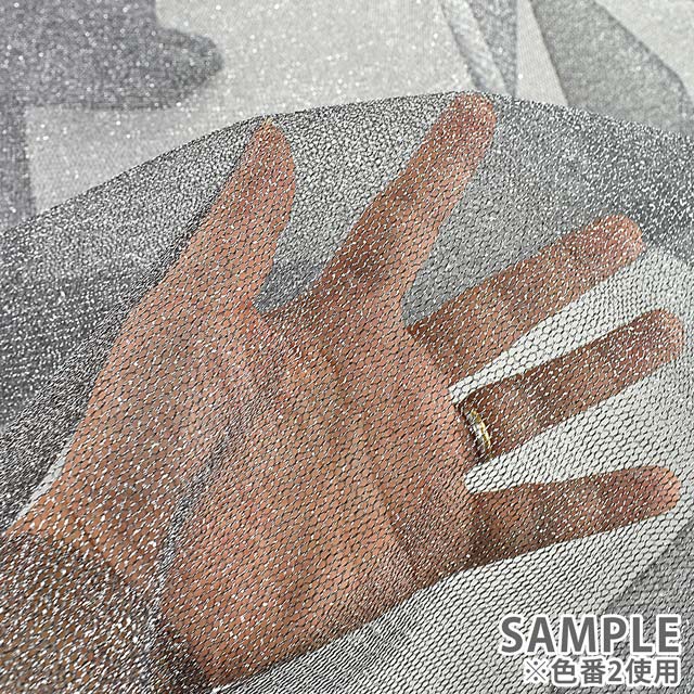 生地 ラメWチュール(614) 1.白×シルバーラメ 10Aa01_