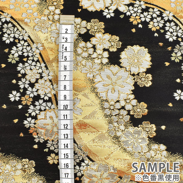 金襴生地 錦林三丁 さくら・さくら(6237-3) 黄 09Bh18_