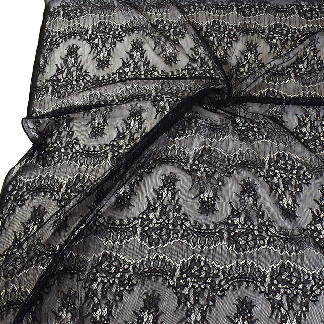 生地 カナレット/チュールレース(626019) 10.黒 99Zz99_