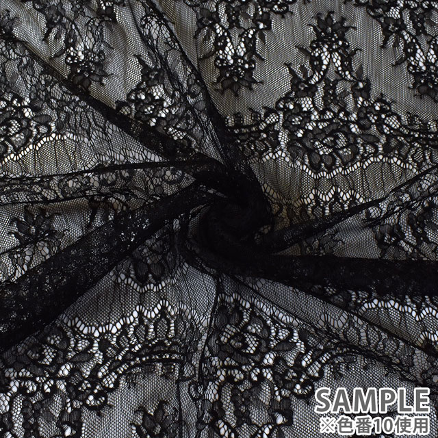 生地 カナレット/チュールレース(626019) 10.黒 99Zz99_