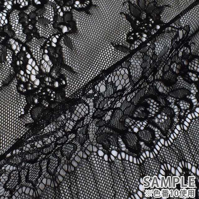 生地 カナレット/チュールレース(626019) 10.黒 99Zz99_