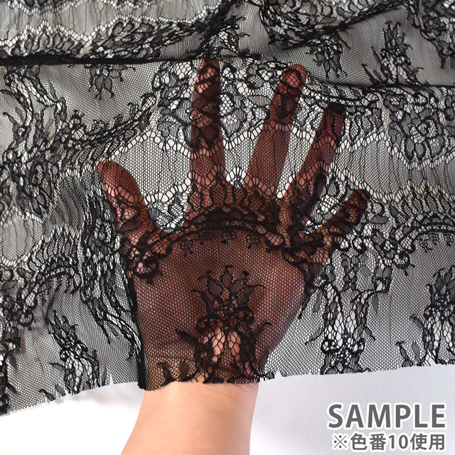 生地 カナレット/チュールレース(626019) 10.黒 99Zz99_