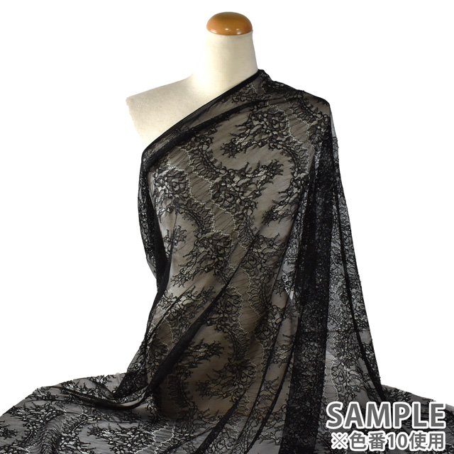 生地 カナレット/チュールレース(626019) 10.黒 99Zz99_