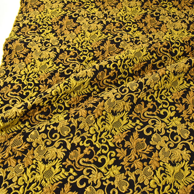 ジャガード生地 ミクスドダマスク (636205) 1.イエロー 99Zz99_